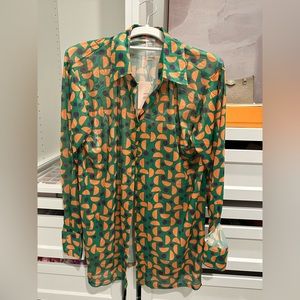 Kittenish button mesh coverup
